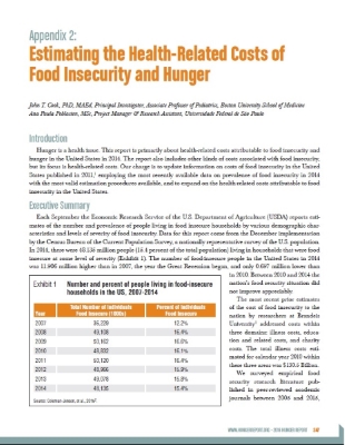 Estimating the Health-related Costs of Food Insecurity and Hunger